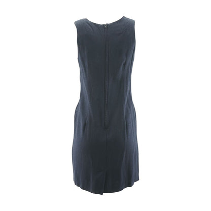 Vintage Navy Solid Sleeveless Dress