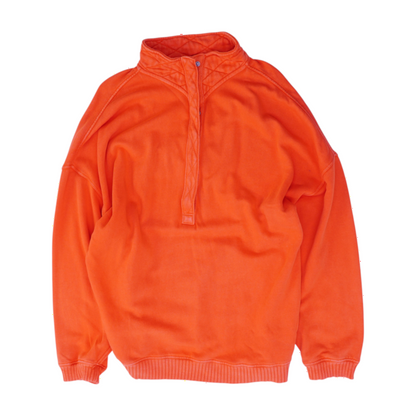 Orange Solid 1/4 Zip Pullover
