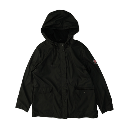 Black Solid Rain Jacket
