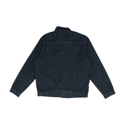 Black Solid Denim Jacket