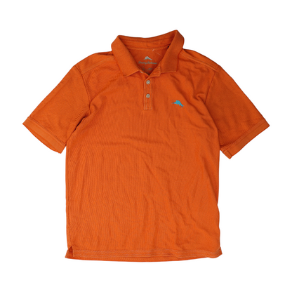 Orange Solid Short Sleeve Polo