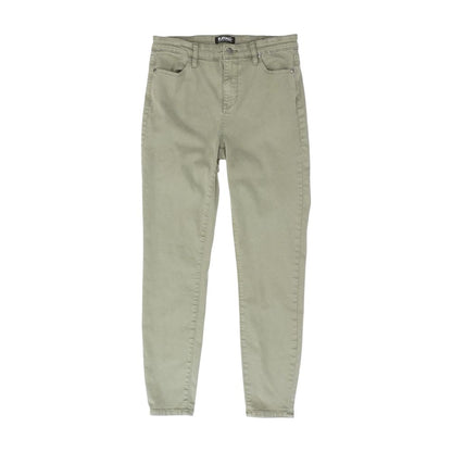 Olive Solid High Rise Skinny Leg Jeans