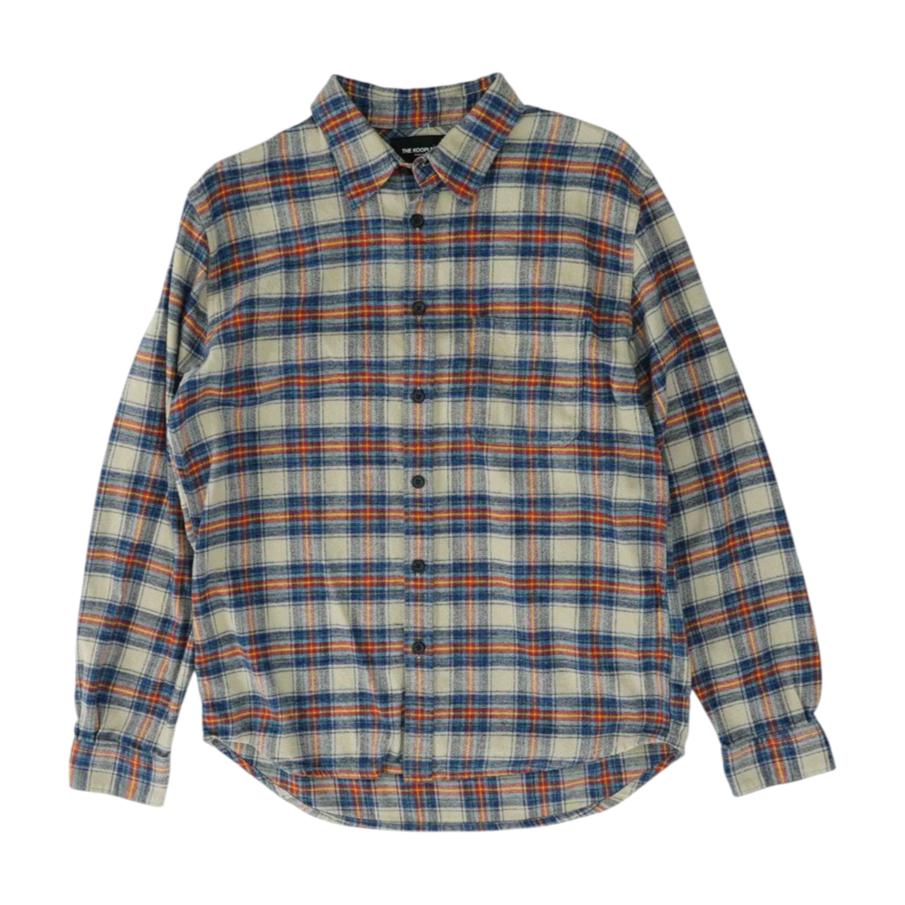Beige Plaid Flannel Button Down