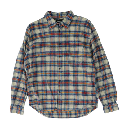 Beige Plaid Flannel Button Down