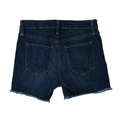 Blue Solid Denim Shorts