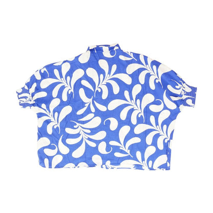 Blue Graphic 3/4 Sleeve Blouse