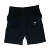 Black Solid Active Shorts