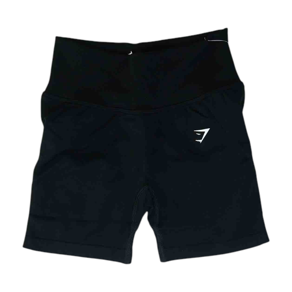 Black Solid Active Shorts