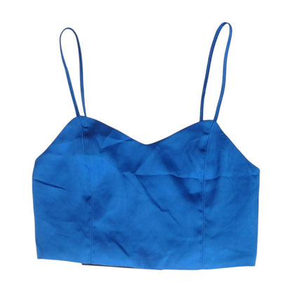 Blue Solid Sleeveless Blouse
