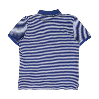 Blue Striped Short Sleeve Polo