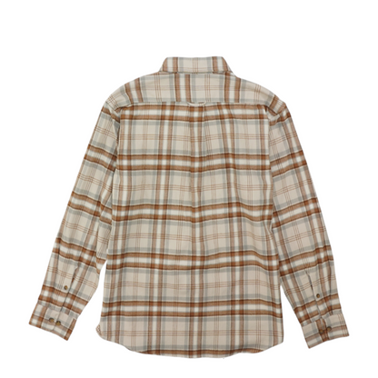 Beige Plaid Flannel Button Down