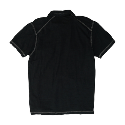 Black Solid Short Sleeve Polo