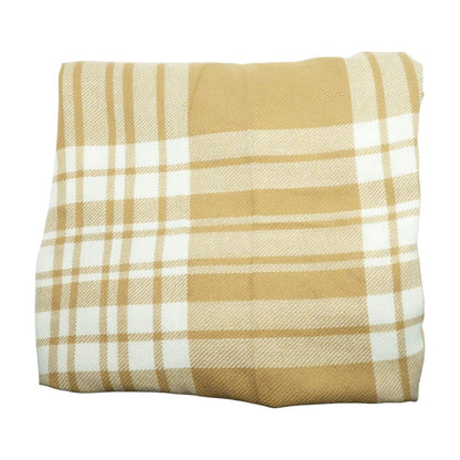 Brown Plaid Polyester Scarf