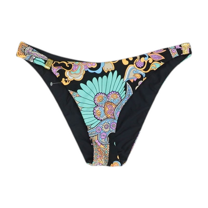 Black Abstract Swim Bottom