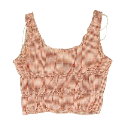 Red Check Cropped Blouse
