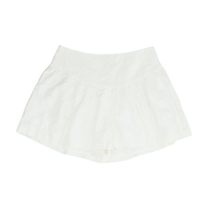 White Solid Knit Shorts