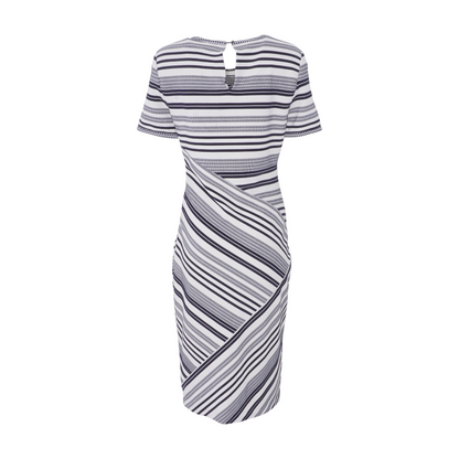 White Striped Midi Dress