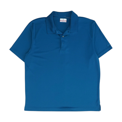 Blue Solid Short Sleeve Polo