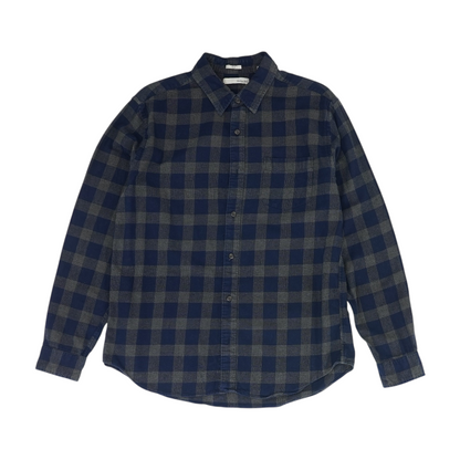 Navy Check Flannel Button Down