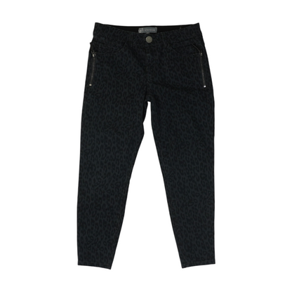 Gray Petite Animal Print Tapered Pants