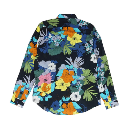 Black Floral Long Sleeve Button Down