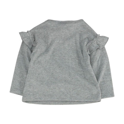 Gray Solid Knit Top