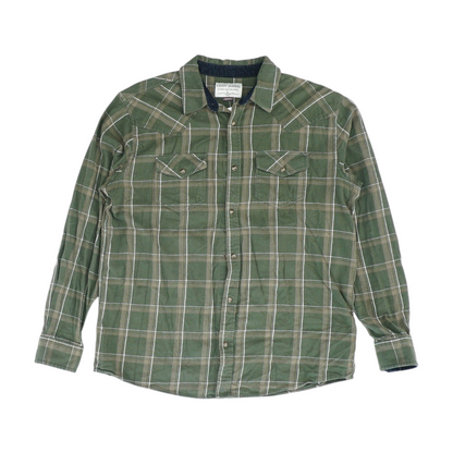 Green Plaid Flannel Button Down