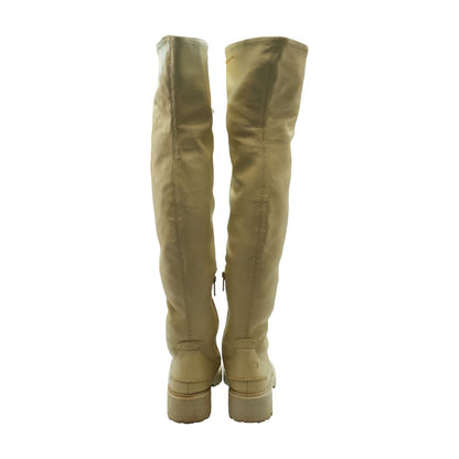 Beige Over The Knee Boots