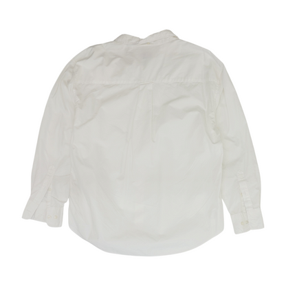 White Solid Long Sleeve Button Down