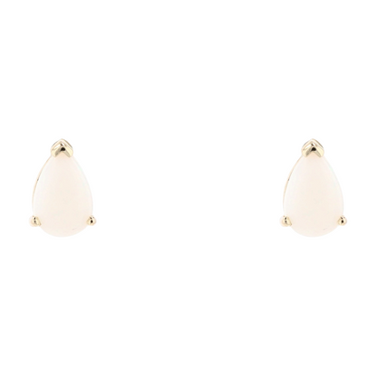 10K Yellow Gold Opal Stud Earrings