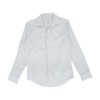 White Solid Long Sleeve Button Down
