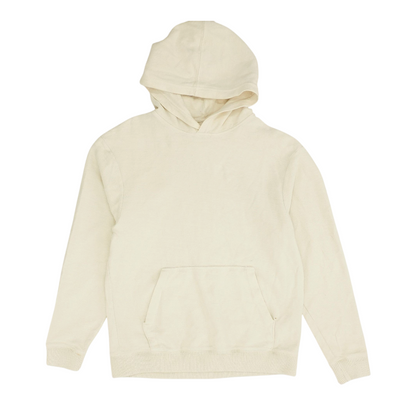 Cream Solid Hoodie Pullover