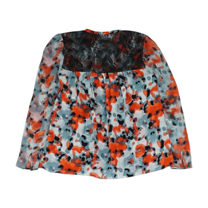Multi Graphic Long Sleeve Blouse
