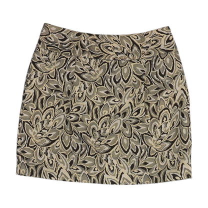 Brown Floral Mini Skirt