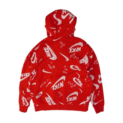 Red Print Hoodie Pullover