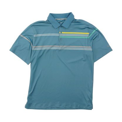 Blue Striped Short Sleeve Polo