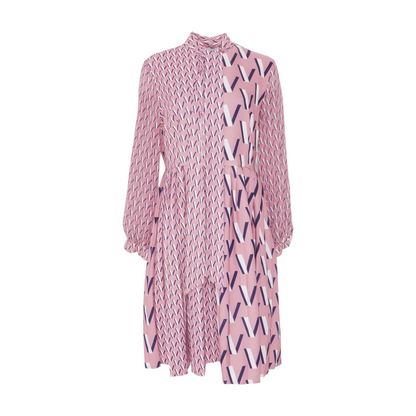 Pink Abstract Midi Dress