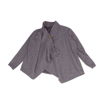 Purple Solid Cardigan Sweater