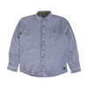 Blue Solid Flannel Button Down