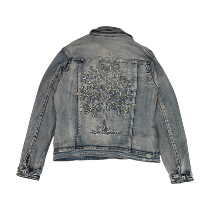 Blue Solid Denim Jacket