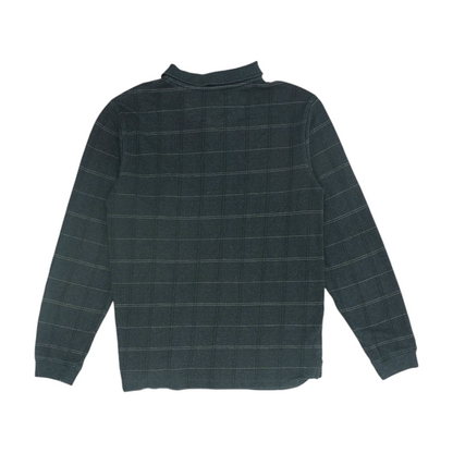 Charcoal Plaid Long Sleeve Polo