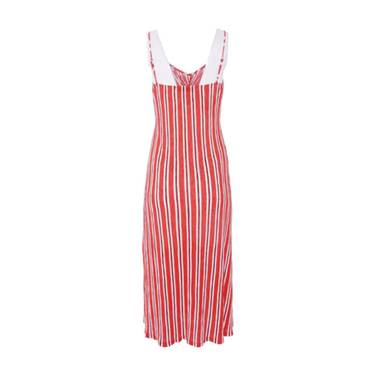 Red Striped Midi Dress