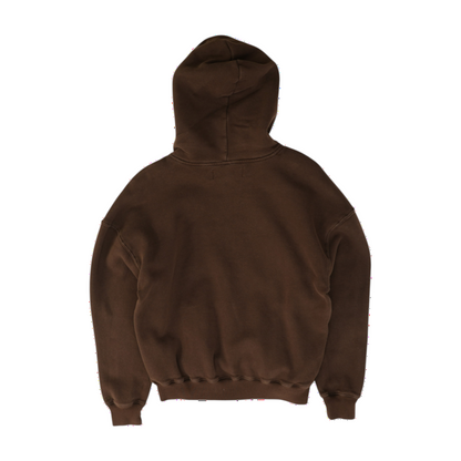 Brown Solid Hoodie Pullover