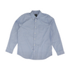 Blue Solid Long Sleeve Button Down