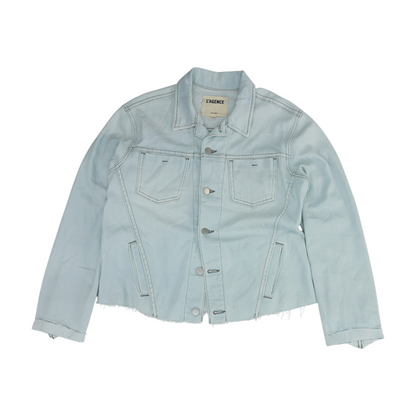 Blue Solid Denim Jacket