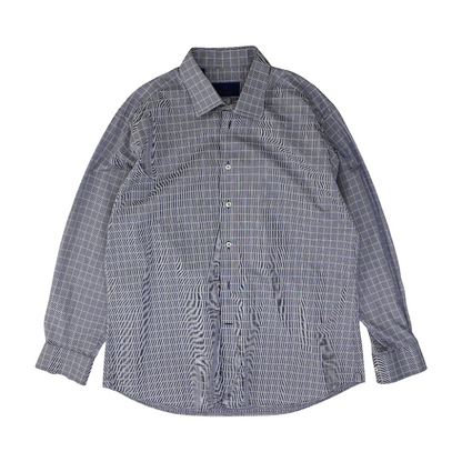 Navy Check Long Sleeve Button Down