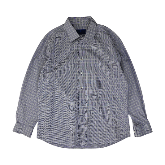 Navy Check Long Sleeve Button Down