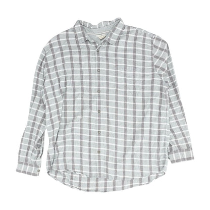 Gray Plaid Flannel Button Down