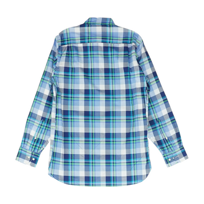 Blue Plaid Long Sleeve Button Down