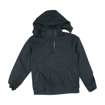 Black Solid Rain Jacket